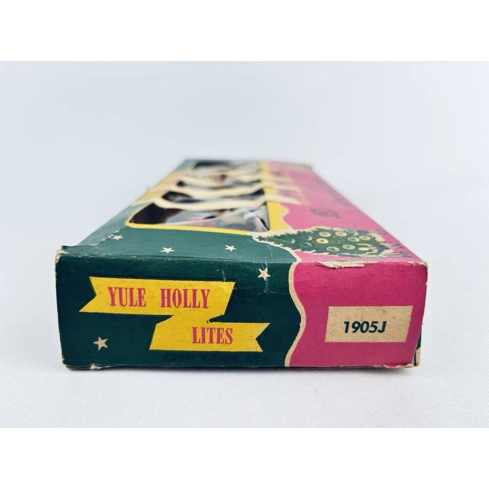 Vintage Yule Holly Lites 1905J Christmas Lights - With Original Box - Works!
